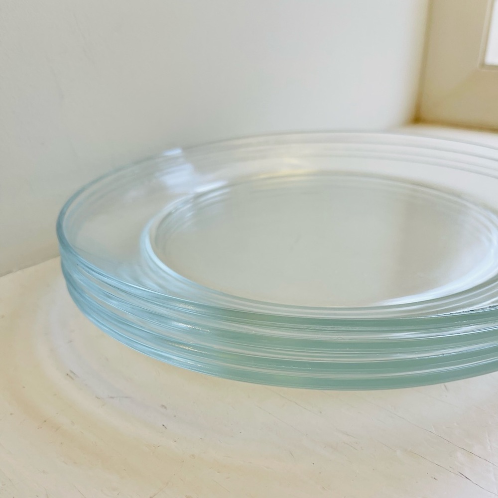 Vintage KIG Indonesia Clear Glass Dinner Plates